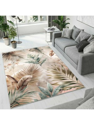 Colorix Carpet Dijital Baskı Dekoratif Kaymaz Taban Antibakteriyel Yıkanabilir Halı NO:2730