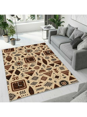 Colorix Carpet Dijital Baskı Dekoratif Kaymaz Taban Antibakteriyel Yıkanabilir Halı NO:2639