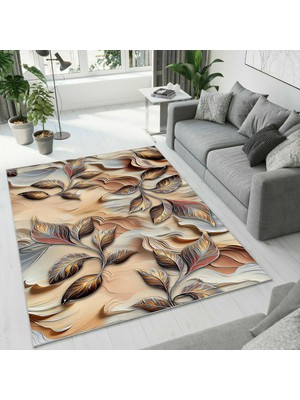 Colorix Carpet Dijital Baskı Dekoratif Kaymaz Taban Antibakteriyel Yıkanabilir Halı NO:2703