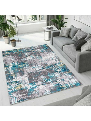 Colorix Carpet Dijital Baskı Dekoratif Kaymaz Taban Antibakteriyel Yıkanabilir Halı NO:2459