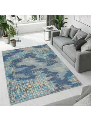 Colorix Carpet Dijital Baskı Dekoratif Kaymaz Taban Antibakteriyel Yıkanabilir Halı NO:2449