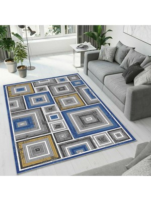 Colorix Carpet Dijital Baskı Dekoratif Kaymaz Taban Antibakteriyel Yıkanabilir Halı NO:2540