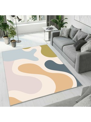 Colorix Carpet Dijital Baskı Dekoratif Kaymaz Taban Antibakteriyel Yıkanabilir Halı NO:2777