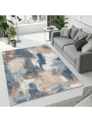 Colorix Carpet Dijital Baskı Dekoratif Kaymaz Taban Antibakteriyel Yıkanabilir Halı NO:2452