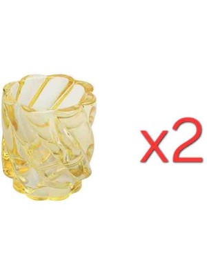 Porland Twist Sarı T-Light 2'li 8cm