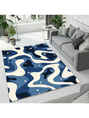 Colorix Carpet Dijital Baskı Dekoratif Kaymaz Taban Antibakteriyel Yıkanabilir Halı NO:2648