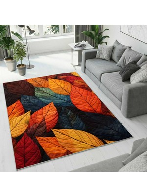 Colorix Carpet Dijital Baskı Dekoratif Kaymaz Taban Antibakteriyel Yıkanabilir Halı NO:2409