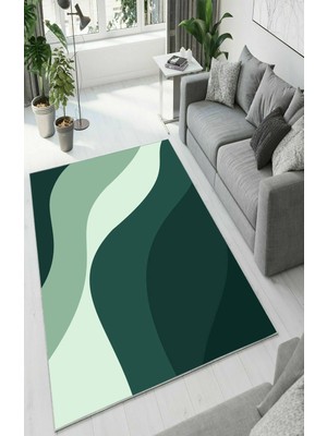 Colorix Carpet Dijital Baskı Dekoratif Kaymaz Taban Antibakteriyel Yıkanabilir Halı NO:2368