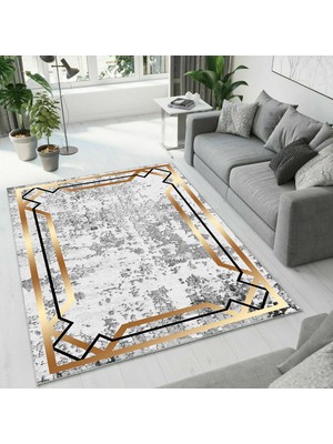 Colorix Carpet Dijital Baskı Dekoratif Kaymaz Taban Antibakteriyel Yıkanabilir Halı NO:2758