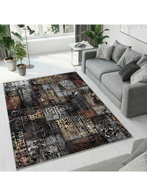 Colorix Carpet Dijital Baskı Dekoratif Kaymaz Taban Antibakteriyel Yıkanabilir Halı NO:2765