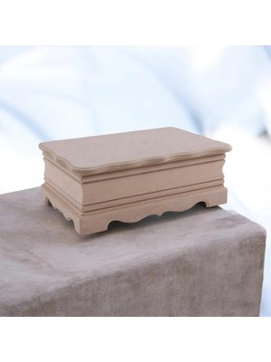 Sekay Ahşap Ahşap-Boyanabilir-Takı-Makyaj-Aksesuar-Dekoratif-büyük boy Çok Amaçlı ayaklı Kutu