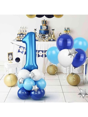 Feyza Design Mavi Rakam Balon Karşılama Seti Yaş Balonlu Yaş 1