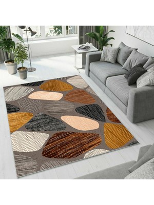 Colorix Carpet Dijital Baskı Dekoratif Kaymaz Taban Antibakteriyel Yıkanabilir Halı NO:2673