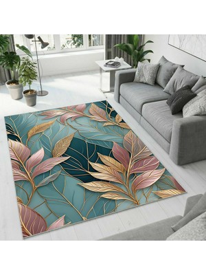 Colorix Carpet Dijital Baskı Dekoratif Kaymaz Taban Antibakteriyel Yıkanabilir Halı NO:2731