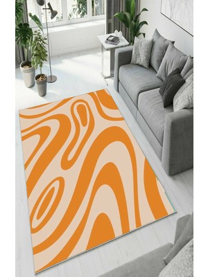 Colorix Carpet Dijital Baskı Dekoratif Kaymaz Taban Antibakteriyel Yıkanabilir Halı NO:2358