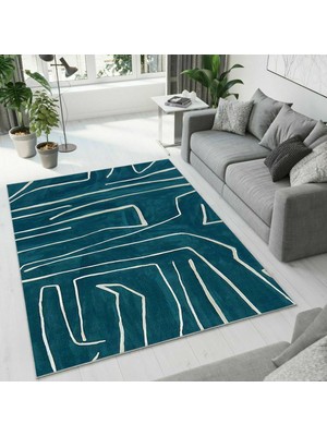 Colorix Carpet Dijital Baskı Dekoratif Kaymaz Taban Antibakteriyel Yıkanabilir Halı NO:2388