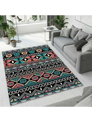 Colorix Carpet Dijital Baskı Dekoratif Kaymaz Taban Antibakteriyel Yıkanabilir Halı NO:2616