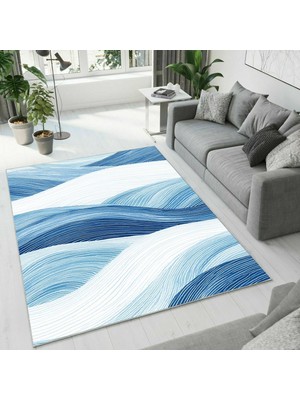 Colorix Carpet Dijital Baskı Dekoratif Kaymaz Taban Antibakteriyel Yıkanabilir Halı NO:2679
