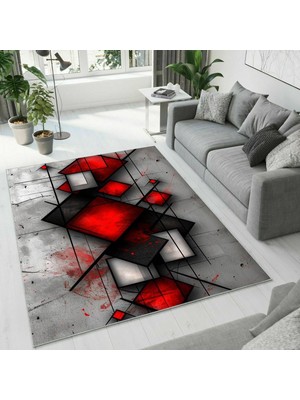 Colorix Carpet Dijital Baskı Dekoratif Kaymaz Taban Antibakteriyel Yıkanabilir Halı NO:2429