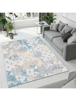 Colorix Carpet Dijital Baskı Dekoratif Kaymaz Taban Antibakteriyel Yıkanabilir Halı NO:2482