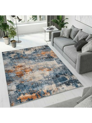 Colorix Carpet Dijital Baskı Dekoratif Kaymaz Taban Antibakteriyel Yıkanabilir Halı NO:2447