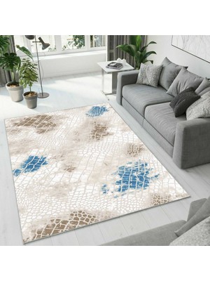 Colorix Carpet Dijital Baskı Dekoratif Kaymaz Taban Antibakteriyel Yıkanabilir Halı NO:2525
