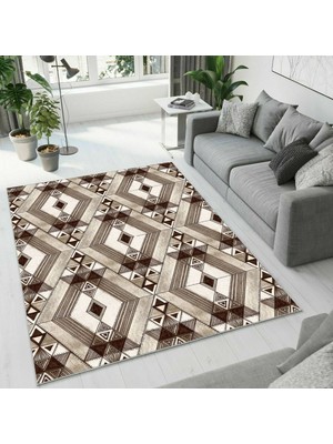 Colorix Carpet Dijital Baskı Dekoratif Kaymaz Taban Antibakteriyel Yıkanabilir Halı NO:2554