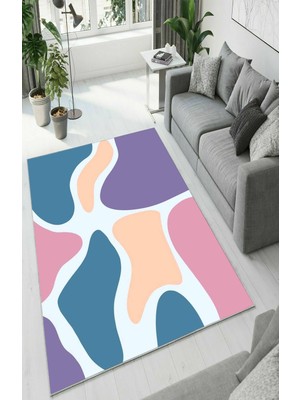 Colorix Carpet Dijital Baskı Dekoratif Kaymaz Taban Antibakteriyel Yıkanabilir Halı NO:2353