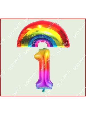 Feyza Design Gökkuşağı Temalı 1 Yaş Doğum Günü Parti Seti