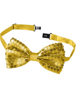 EkoAlışverişDünyam Gece Işıltısı Altın Payetli Pullu Papyon 7x2 cm (5510)