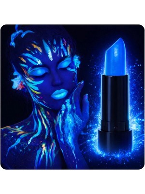 Alvo Store Buğz Uv Neon Mavi Ruj – Karanlıkta Parlayan Makyaj Boyası