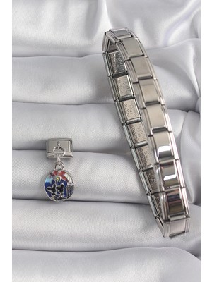 Alvo Store Buğz 316L Çelik Gümüş Renk Sallantı Dünya Model Nomination Charm - Buğz