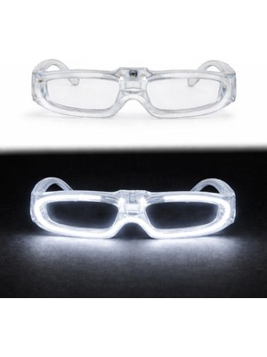 EkoAlışverişDünyam Beyaz LED Işıklı Parti Gözlüğü 3 Modlu – Glow & Gece Eğlence Gözlüğü