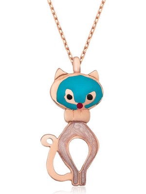 925 Ayar Gümüş Kedi Kadın Gümüş Kolye