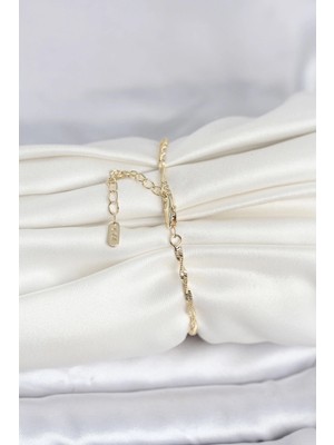 Alvo Store Buğz cm 14K Gold Renk Yassı Ezme Burgu Model Kadın Bileklik - Buğz