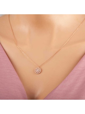 925 Ayar Gümüş Rose Çiçek Kadın Gümüş Kolye