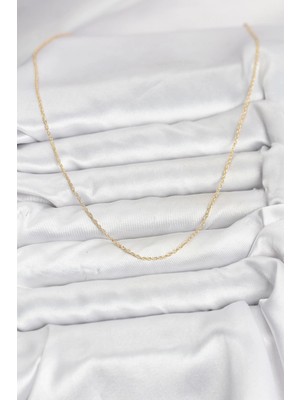 TE Dükkan Buğz cm 14K Gold Renk Burgu Model 60 cm Kadın Kolye - Buğz