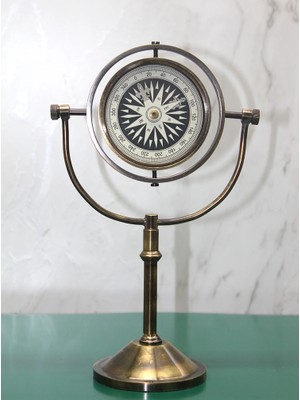 Alvo Store Buğz Pirinç Masa Üstü Pusula Model 4