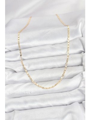 Alvo Store Buğz cm 14K Gold Renk Lazer Ince Zincirli Kadın Kolye - Buğz