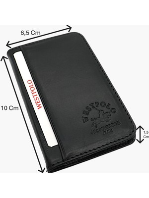 Westpolo Hakiki Eskitme Deri Bol Kart Bölmeli Unisex Kartlık - Antrasit