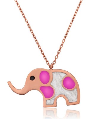 925 Ayar Gümüş Rose Fil Kadın Gümüş Kolye