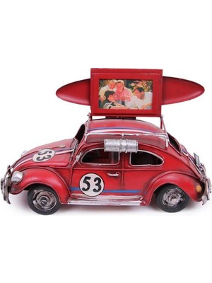 Dekoratif Metal Araba Çerçeveli Vintage Vosvos Hediyelik