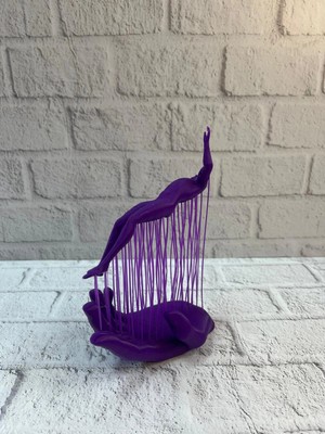 Alvo Store Buğz Mor El Insan Figürü Dekoratif Biblo Minimal Modern Salon Raf ve Masa Üstü Aksesuar - Buğz