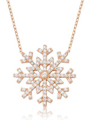 925 Ayar Gümüş Kar Tanesi Kadın Gümüş Kolye