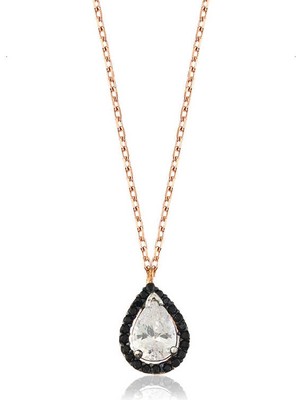 925 Ayar Gümüş Beyaz Damla Kadın Gümüş Kolye