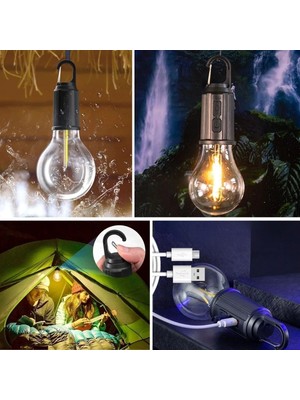 Alvo Store Buğz Şarj Olabilen 3 Farklı Mod Led'li Kendiliğinden Asma Kancalı Kamp,dış Cephe Lambası ( Buğz )