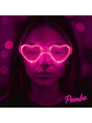 EkoAlışverişDünyam Pembe LED Işıklı Kalp Gözlük – 3 Modlu Parti & Glow Gözlüğü