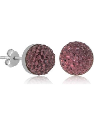 Gümüş Kristal Çivili Kadın Küpe