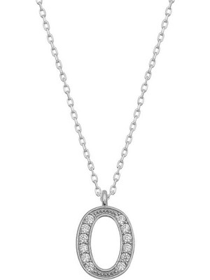 925 Ayar Gümüş Rodyum Kaplama O Harfi Kadın Gümüş Kolye