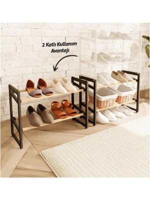 Alvo Store Buğz 4 Katlı Ahşap Ayakkabılık